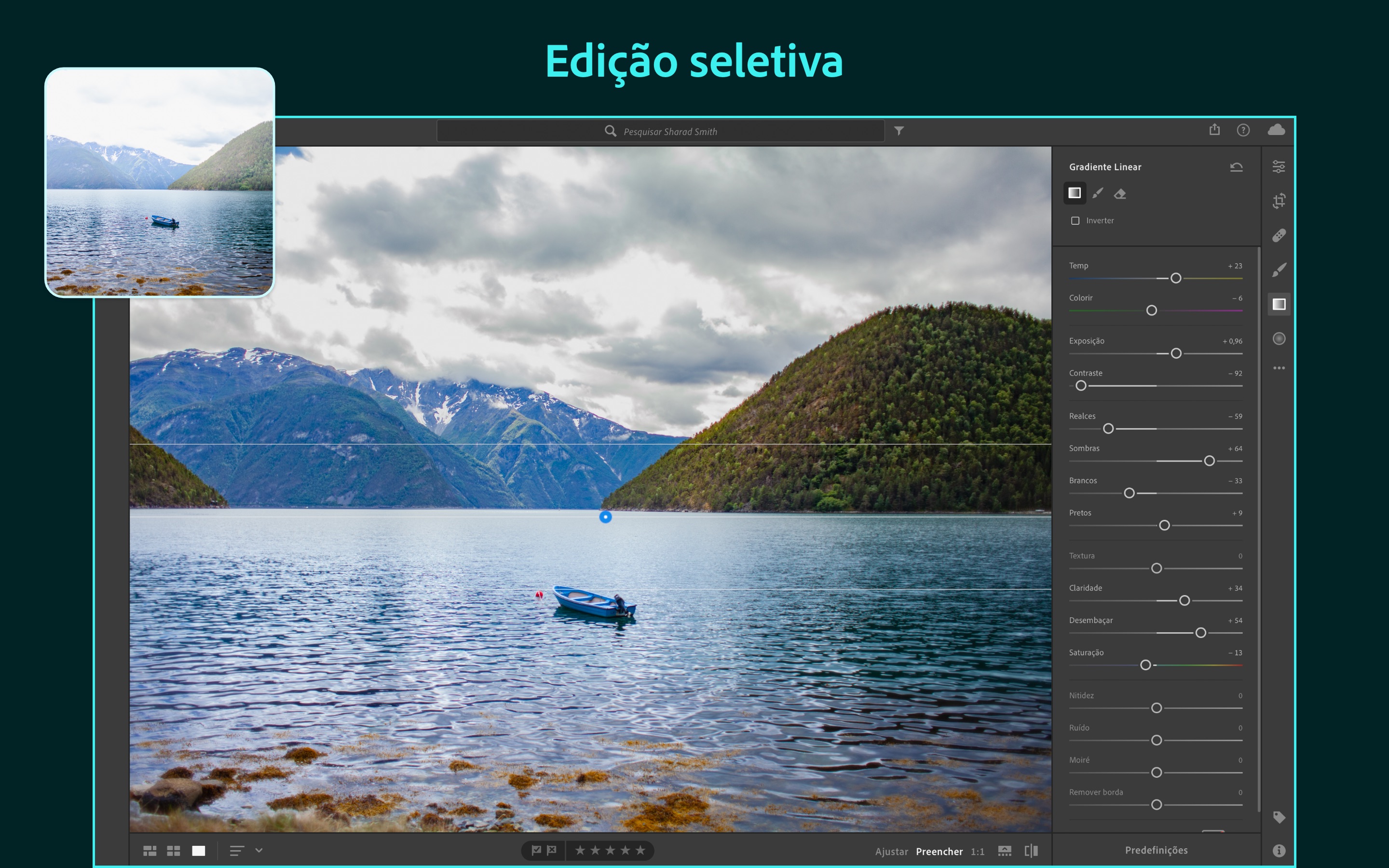 Screenshot do app Adobe Lightroom