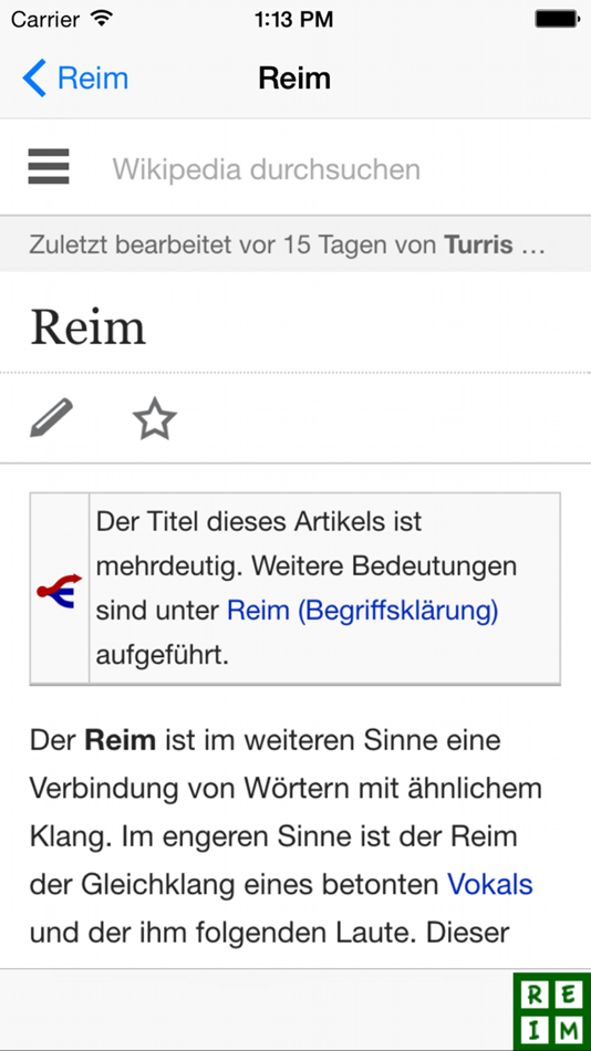 #4. Reim finden (iOS) By: Oliver Kuehne