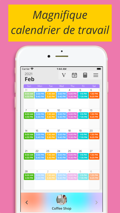 Screenshot #1 pour Shiftify Calendrier de travail