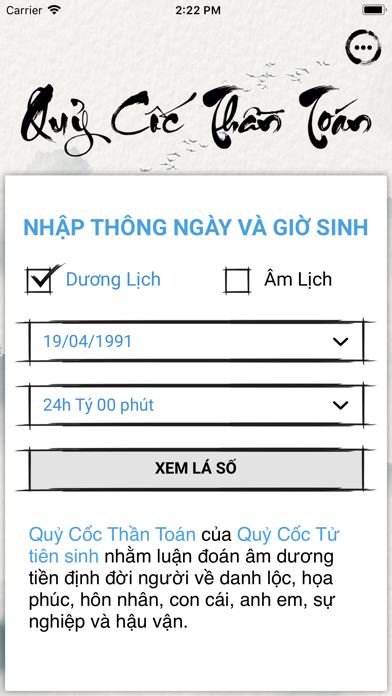 Screenshot #1 pour Lá Số Quỷ Cốc - Quy Coc