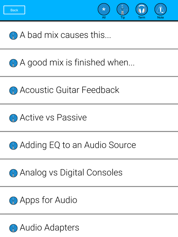 Live Sound Guide iPad screenshot 4 - Music app