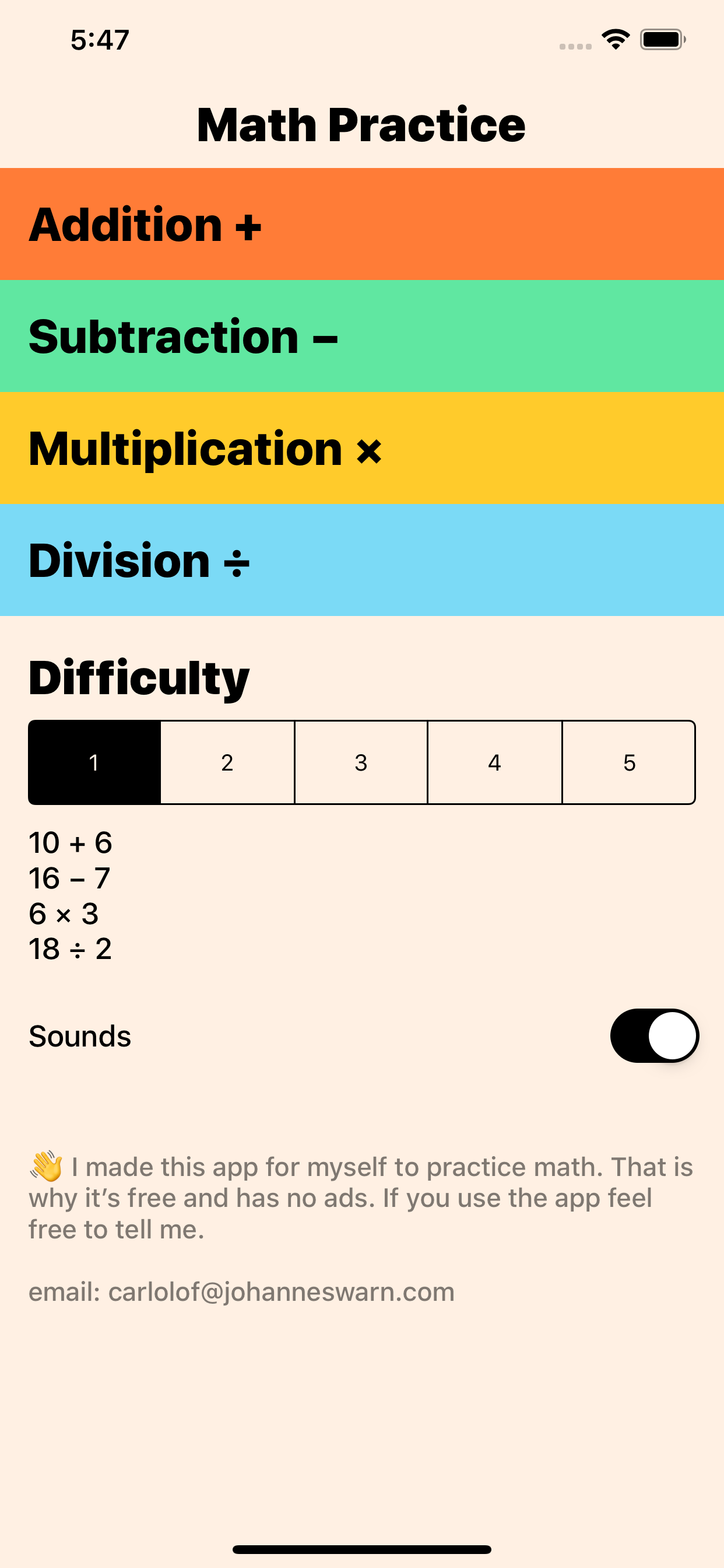 Math Practice by Wärn