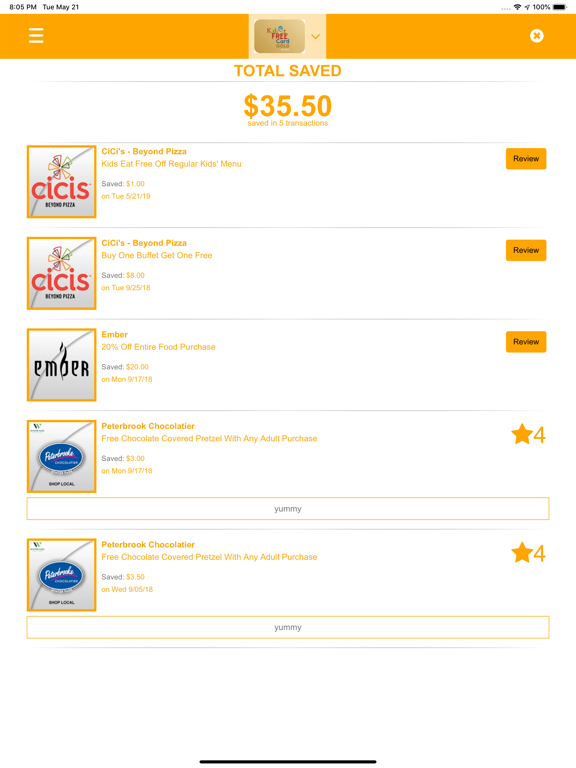 Play 4Less Card iPad screenshot 6 - Food & Drink app