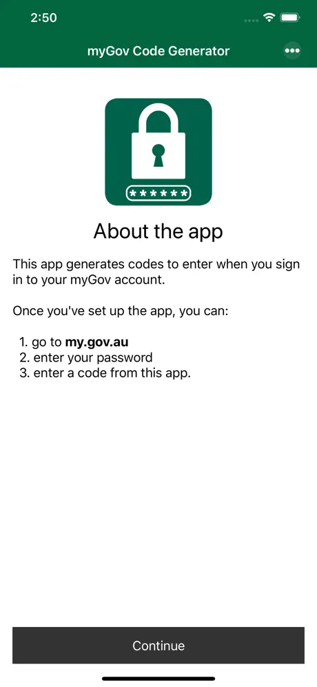 myGov Code Generator