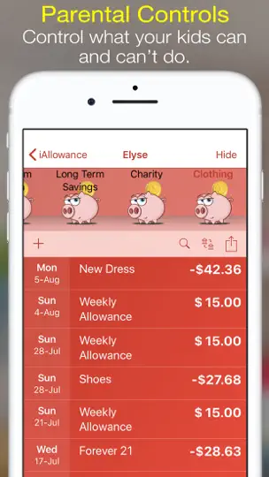 Captura de pantalla de IAllowance Lite With Chores en iPhone 7