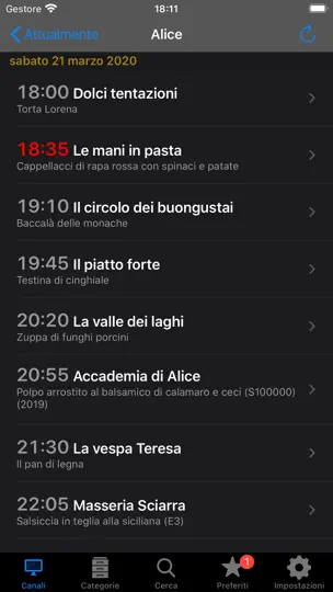 Screenshot von Italian TV Schedule auf dem iPhone 2