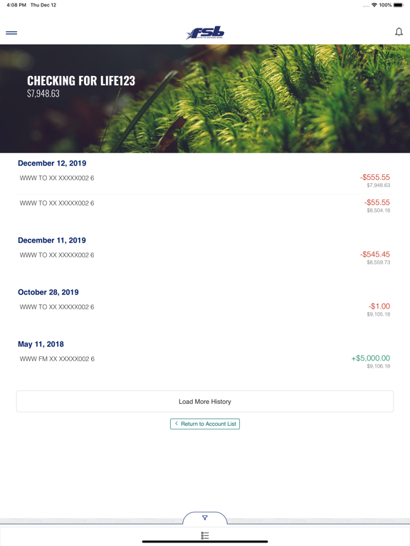 Fayette Savings Bank iPad screenshot 3 - Finance app