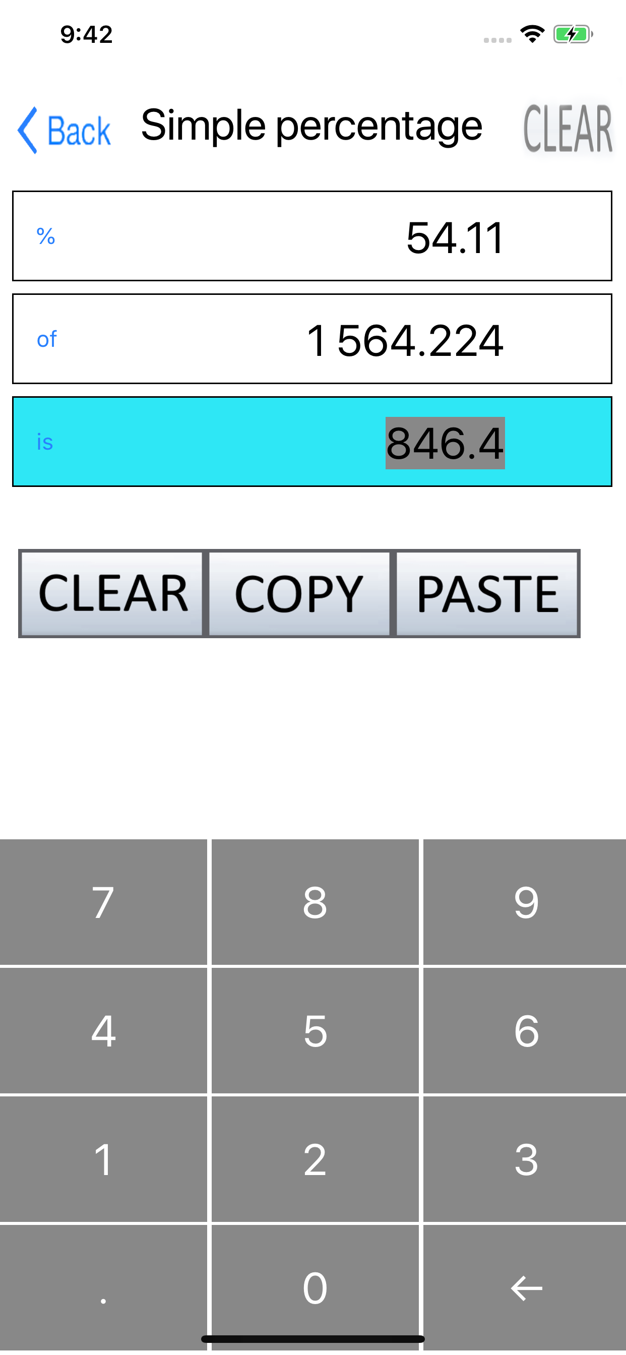 Simple percentage calculator screenshot 3