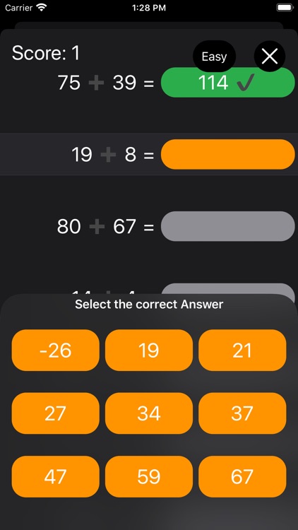 QuickMath: mental arithmetic