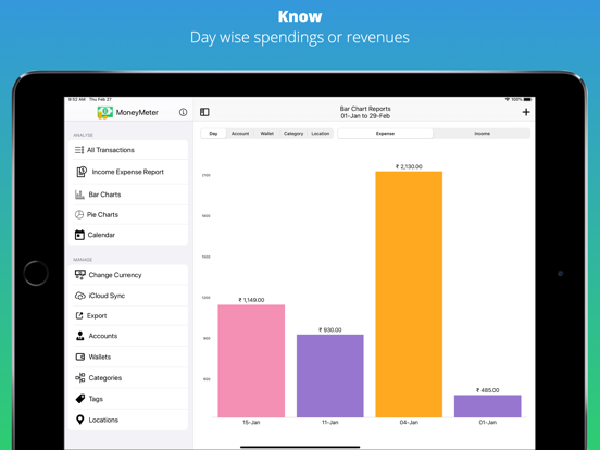 MoneyMeter iPad screenshot 6 - Finance app