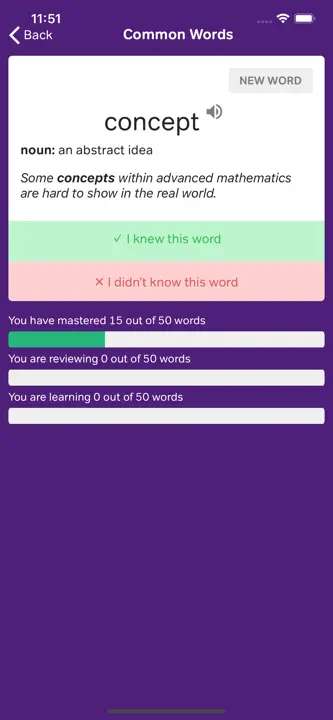 Vocabulary Flashcards: Screenshot 3 von 3