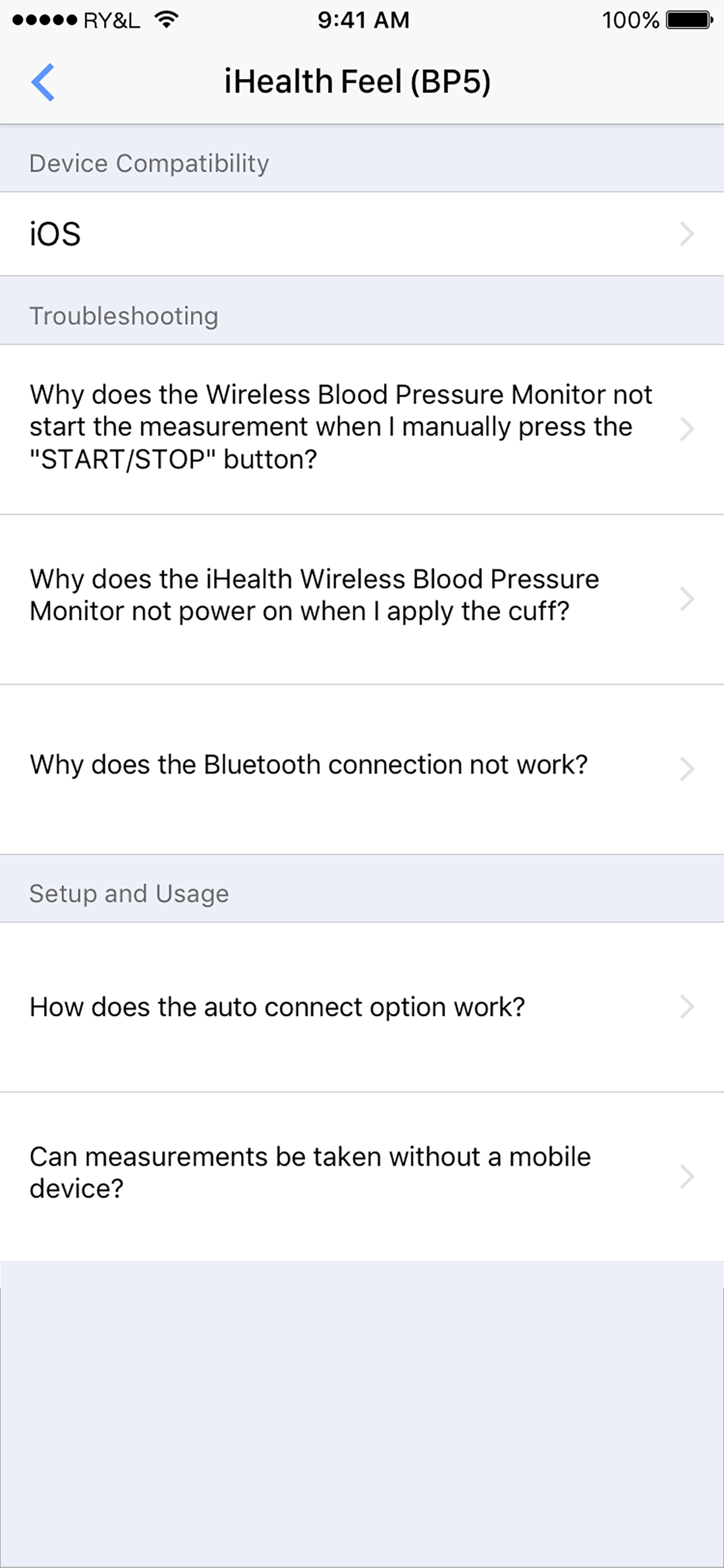 Connect App for iHealth Next