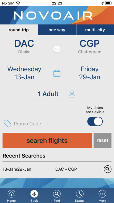 NOVOAIR Screenshot