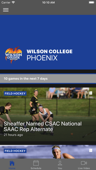 Wilson College Athletics Screenshot