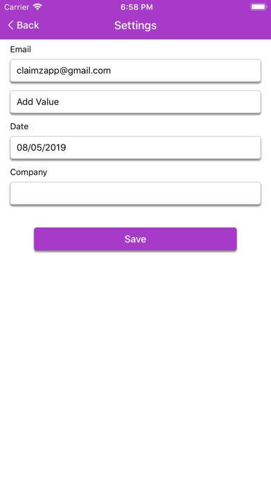 ClaimMate Report Screenshot