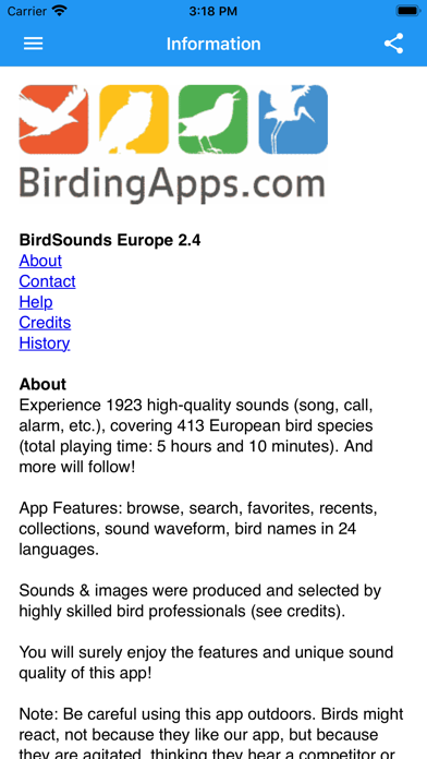 BirdSounds Europe Screenshot
