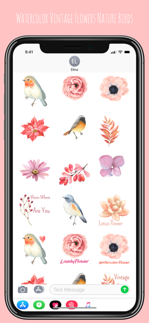Vintage Birds & Floral Sticker(圖1)-速報App