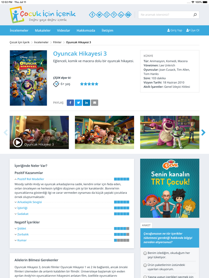 Çocuk İçin İçerik