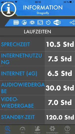 Screenshot von Amperes - Battery Tests & Info auf dem iPhone 6