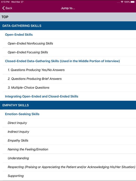 Smith's Patient Interview, 4/E iPad screenshot