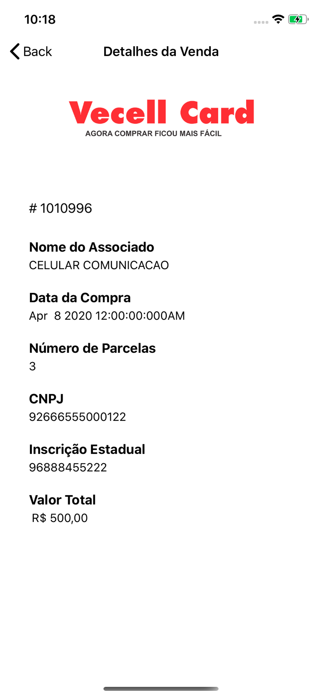 Vecell Card