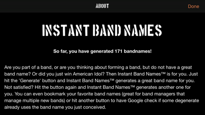 Instant Band Names iPhone screenshot 3 - Music app