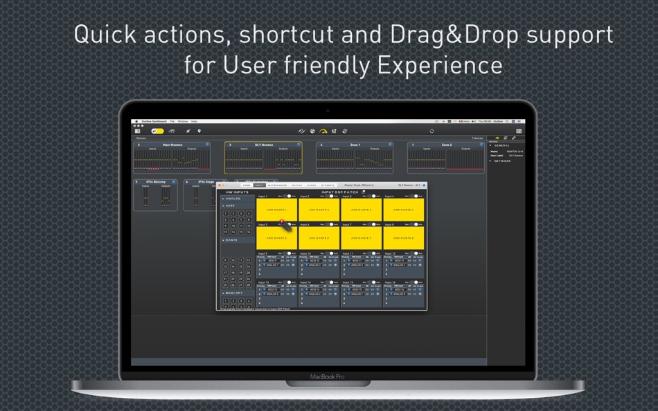 #3. Outline Dashboard (macOS) Podle: Outline Pro Audio