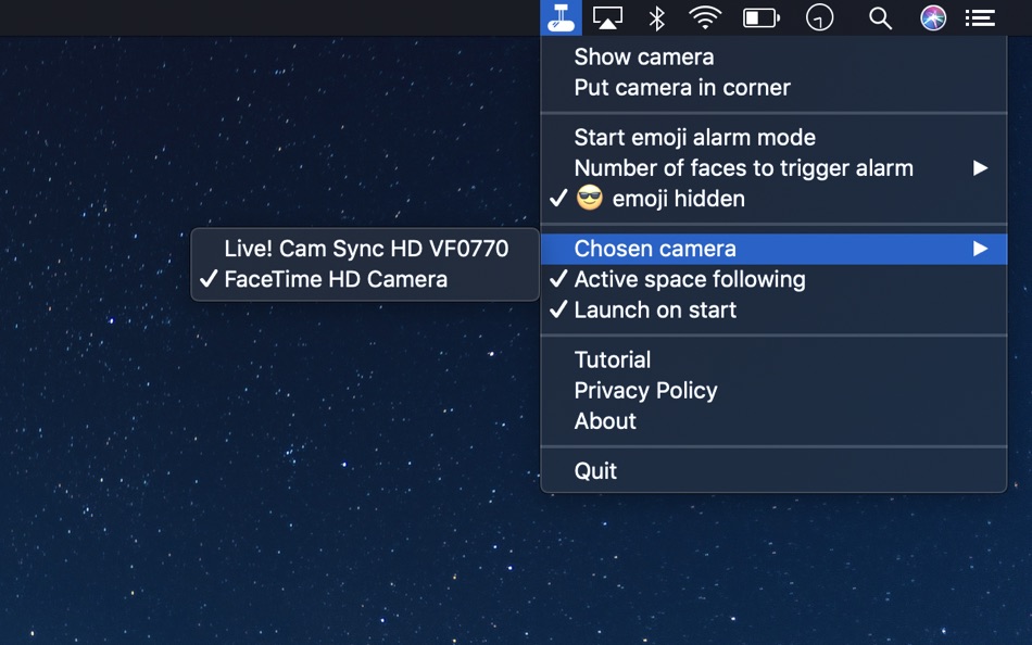 #1. Rearview - handy mirror camera (macOS) 由: Aleksander Popko