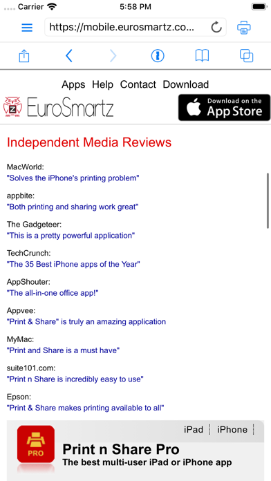 Print n Share Pro for iPhone Screenshot