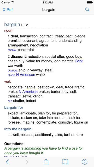 Chambers Thesaurus screenshot 2