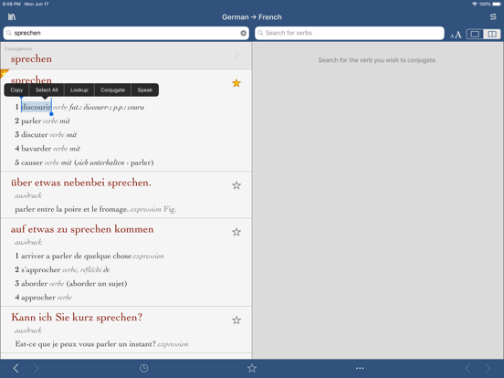 Ultralingua French-German iPad screenshot 1 - Reference app