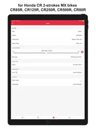 Jetting for Honda CR 2T Moto ipad bilder 1