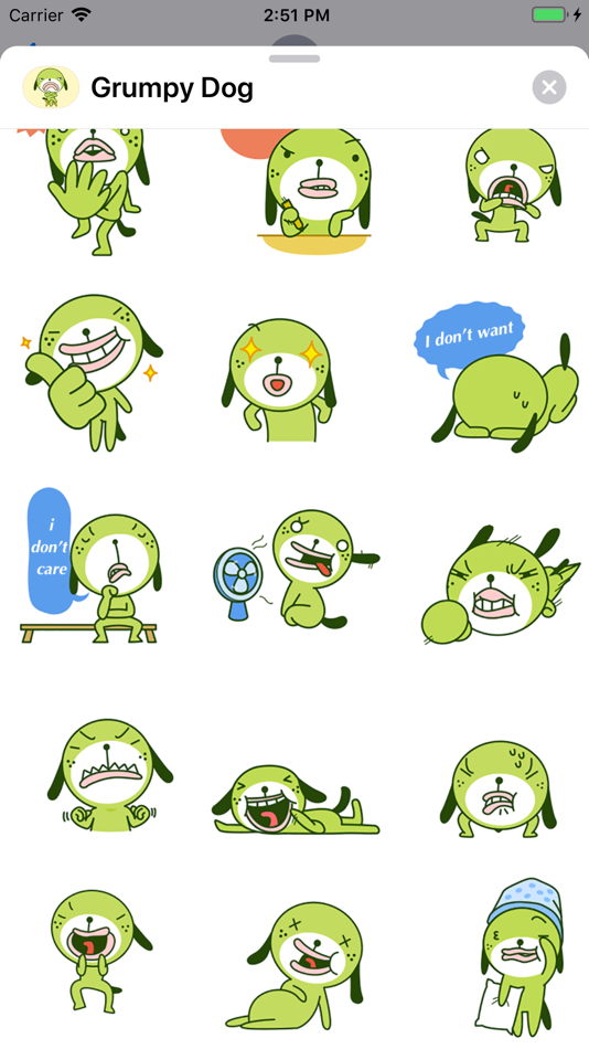 #3. Grumpy Dog Animated Stickers (iOS) 由: Trang Dao