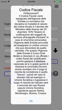 Genera Codice Fiscale screenshot 1