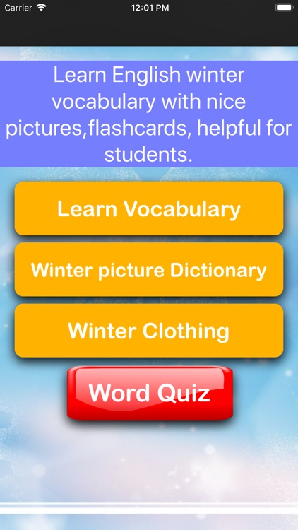 Winter picture dictionary