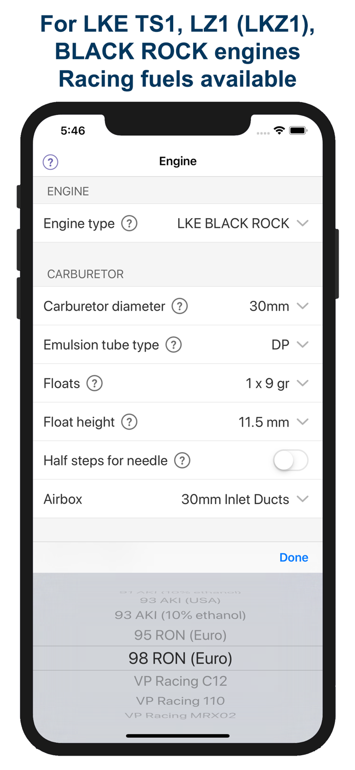 Jetting LKE KZ1 - KZ2 Kart