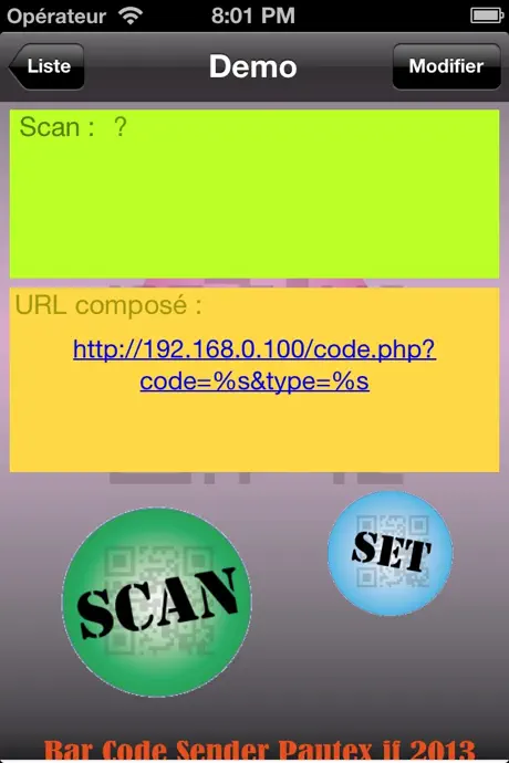 Bar Code Sender