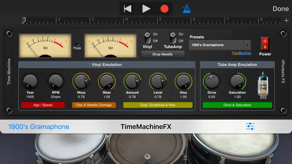 Captura de pantalla de Time Machine AUv3 Plugin en iPhone 2