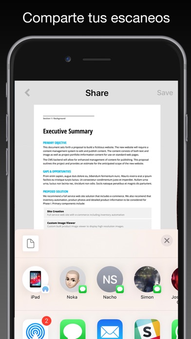 Captura de pantalla de la aplicación