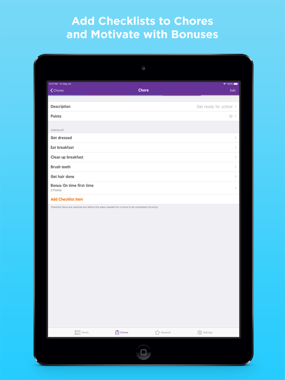 Family Dad Chores iPad screenshot 4 - Productivity app