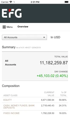 EFG NetxInvestor screenshot 1