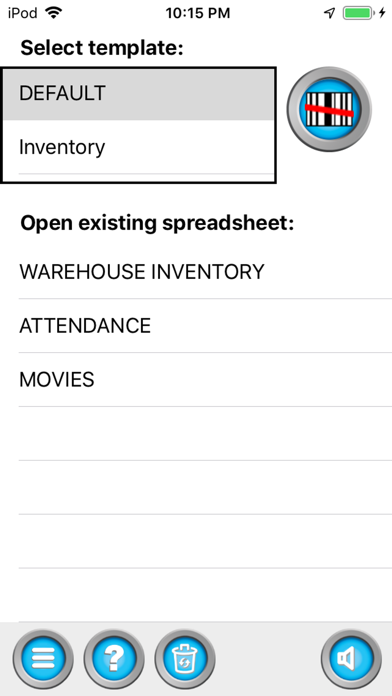 Scan to Spreadsheet Screenshot