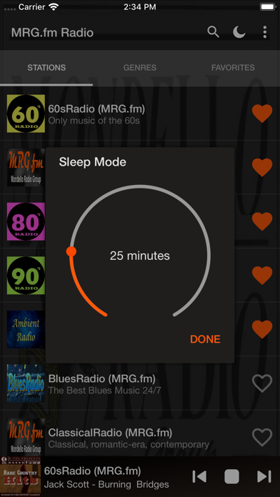 MRG.fm Radio App Screenshot