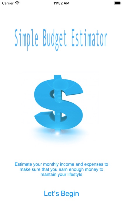 Simple Budget Estimator