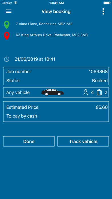 Computer Cabs Taxi App Screenshot