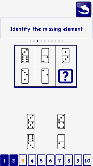 Domino psychotechnical test Screenshot