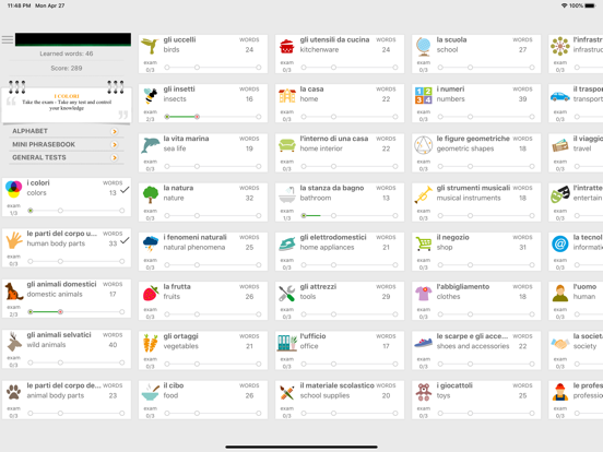 Learn Italian words with ST