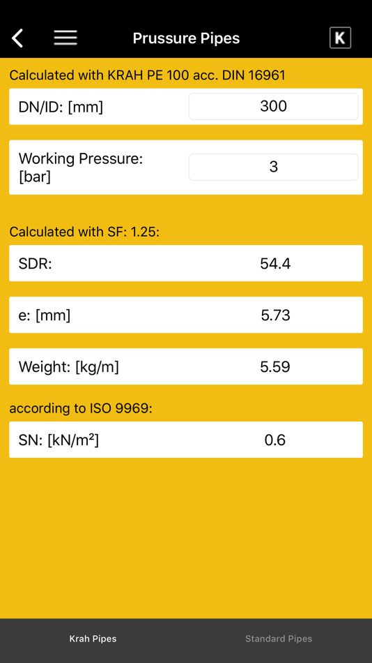 #5. KRAH Pipe Calculation (iOS) بواسطة: Krah GmbH