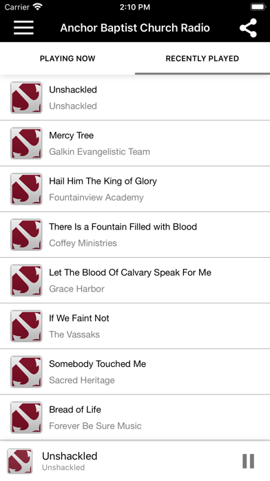 Anchor Baptist Church Radio iPhone screenshot 2 - Music app