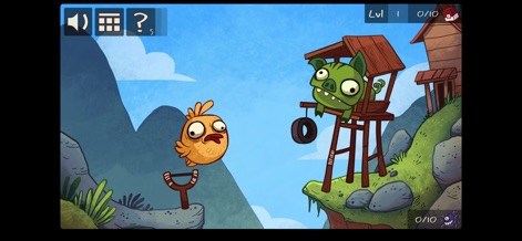 Troll Face Quest Video Games - Users can engage with parodies of popular mobile games, featuring recognizable characters like the slingshot-launched bird and the green pig antagonist, all within the app's unique puzzle environment.